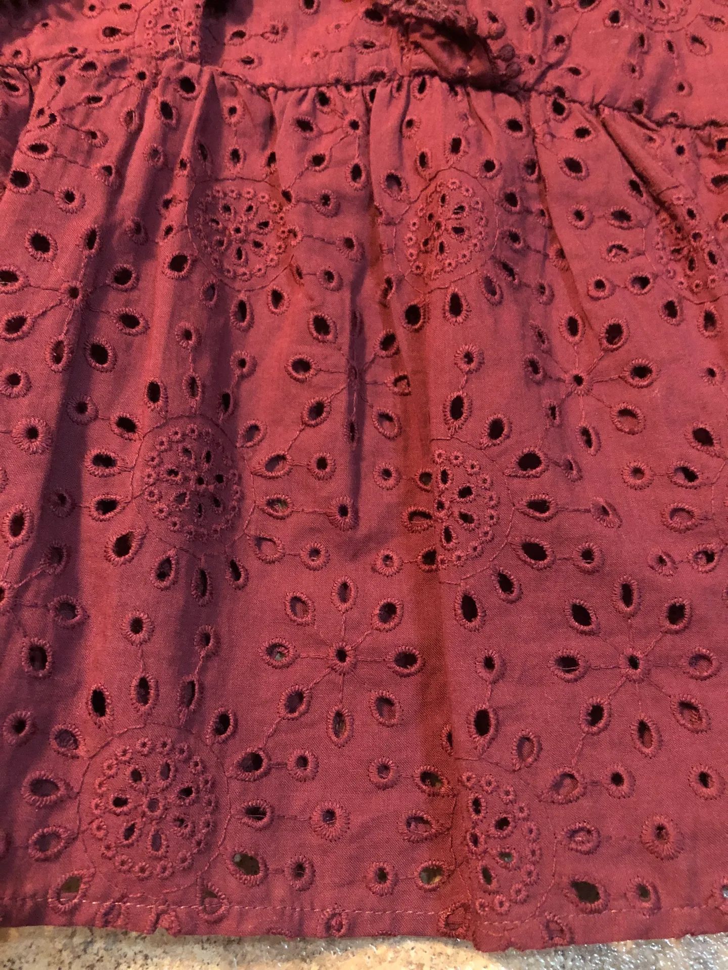 Eyelet Pom Pom Ruffle Blouse - Image 5