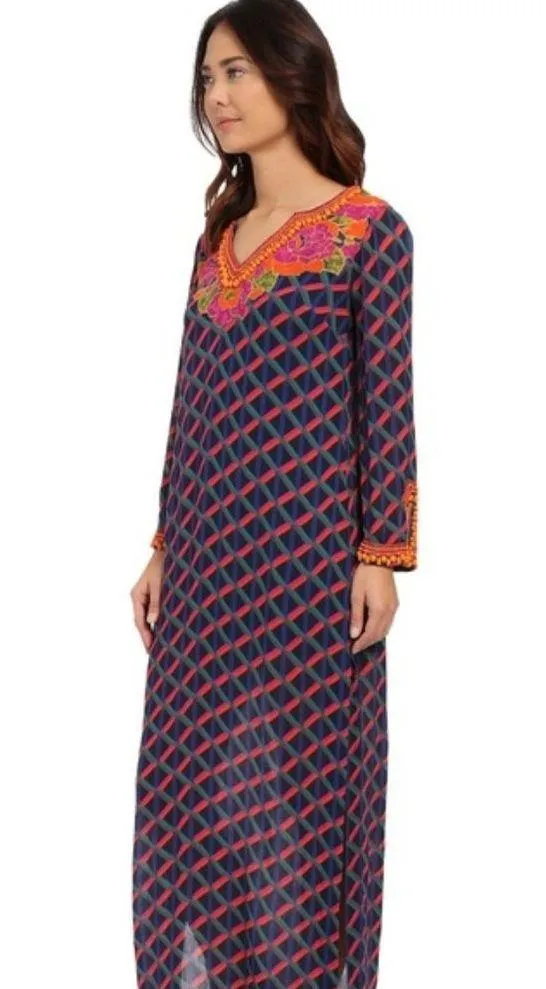 💕TRINA TURK💕 Beaded Tyler Kaftan Dress ~ Geometric Design XS NWT - Image 5