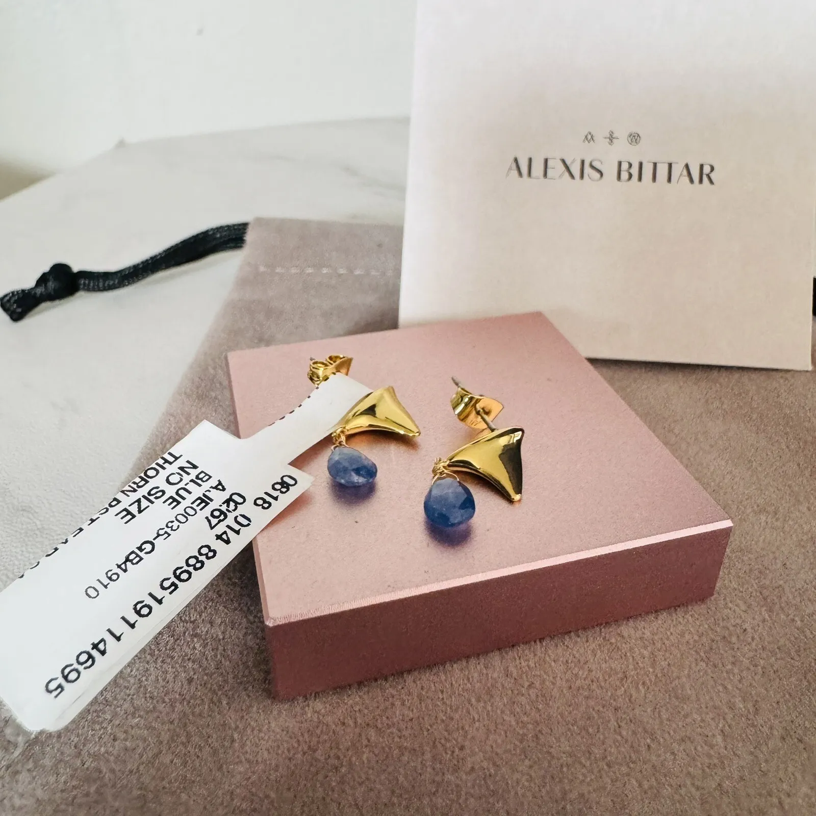 Alexas Bittar Asterales‎ Thorn 14K Goldplated & Sapphire Drop Earrings, NWT - Image 4
