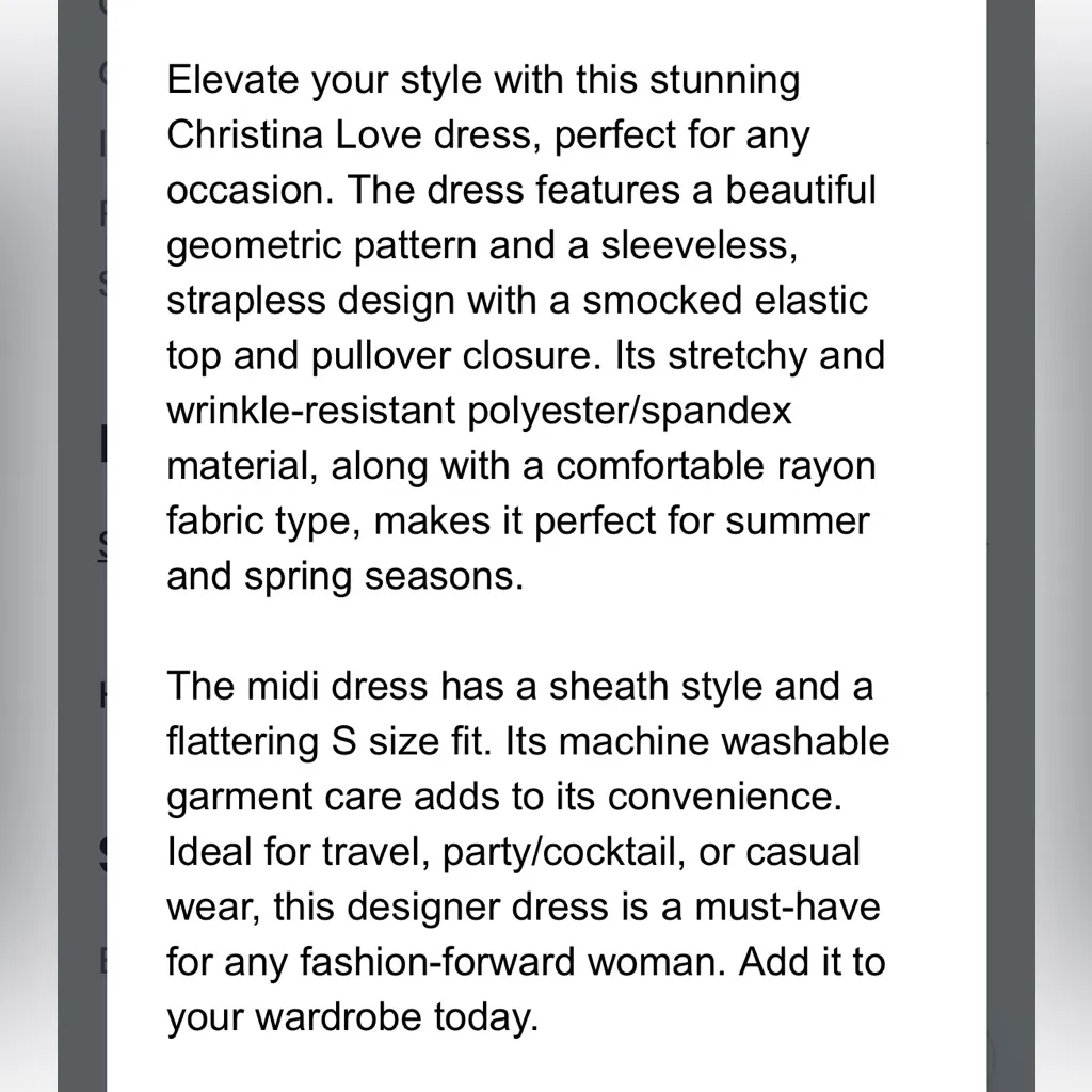 Elegant Cristinalove Blue & White Strapless Dress w/Print | Women’s Size Small - Image 10