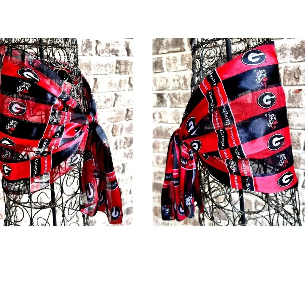VTG University Georgia Scarf UGA Football Bulldogs Dawgs 58 in L x 12 in NWT Red - Image 4