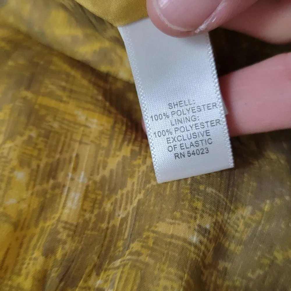 Banana Republic Heritage yellow printed sleeveless chiffon midi dress size 10 - Image 8