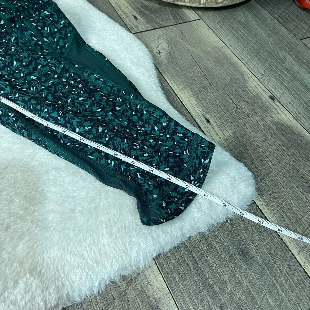 Lululemon Drop it Like It’s Hot Crop Teal Mesh Leggings - Image 2