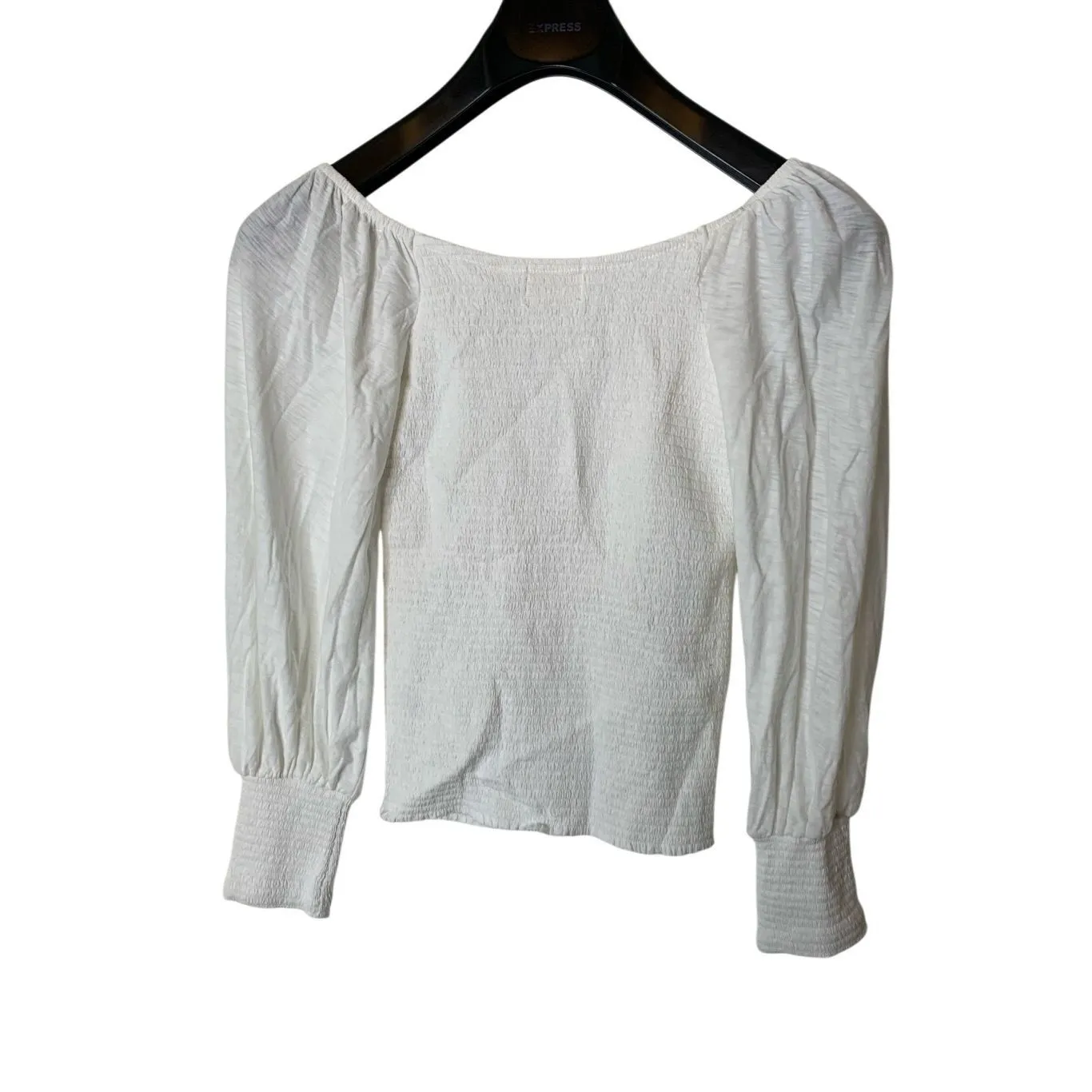 Nation Los Angeles white puffy sleeves cotton top women's size XS - Image 2