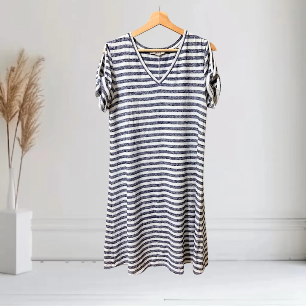 41 Hawthorn Dress Womens Large L Striped V - Image 2