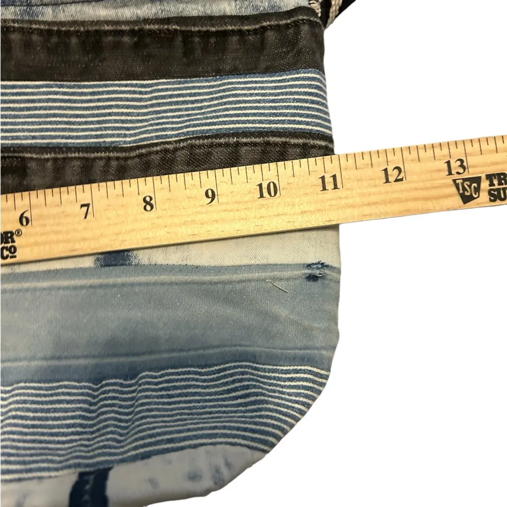 Striped handmade denim strips Women's Crossbody Bag - Image 5
