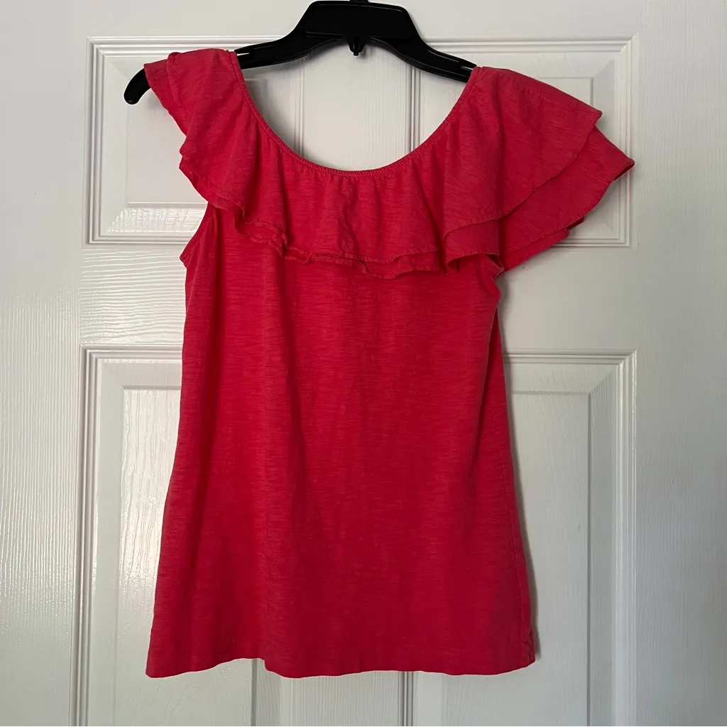 Lilly Pulitzer Wynne ruffle cotton asymmetrical tank top Small - Image 10