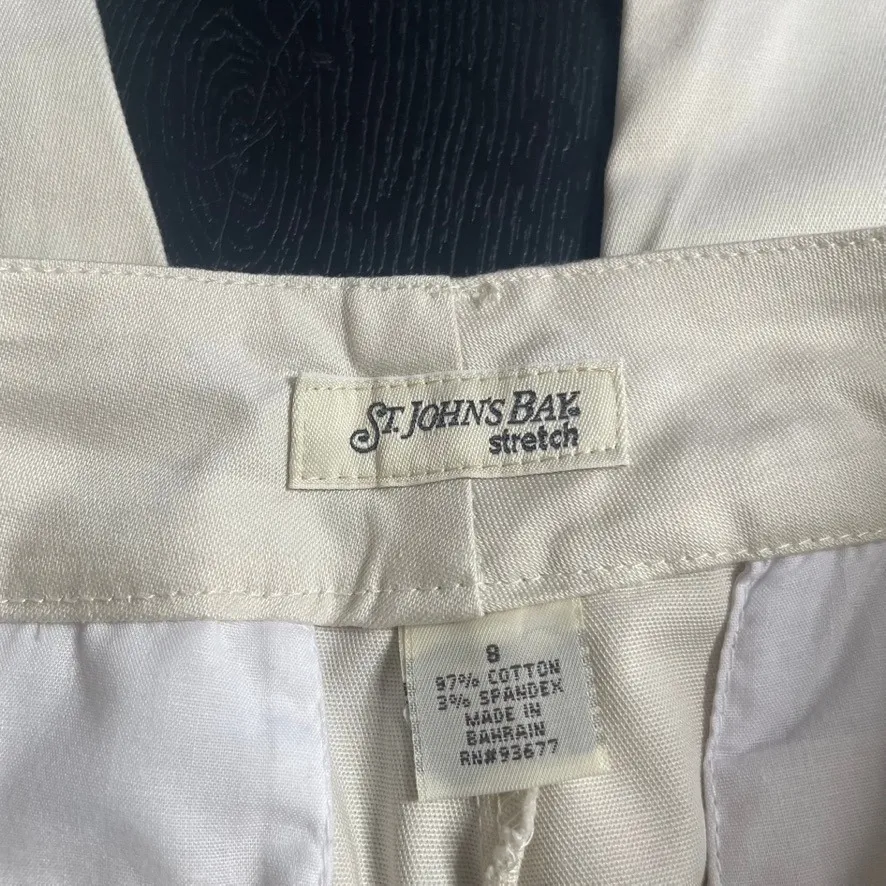 St John's Bay Women's Size 8 Stone Stretch Waist Hidden Stretch Waistband Pants - Image 3