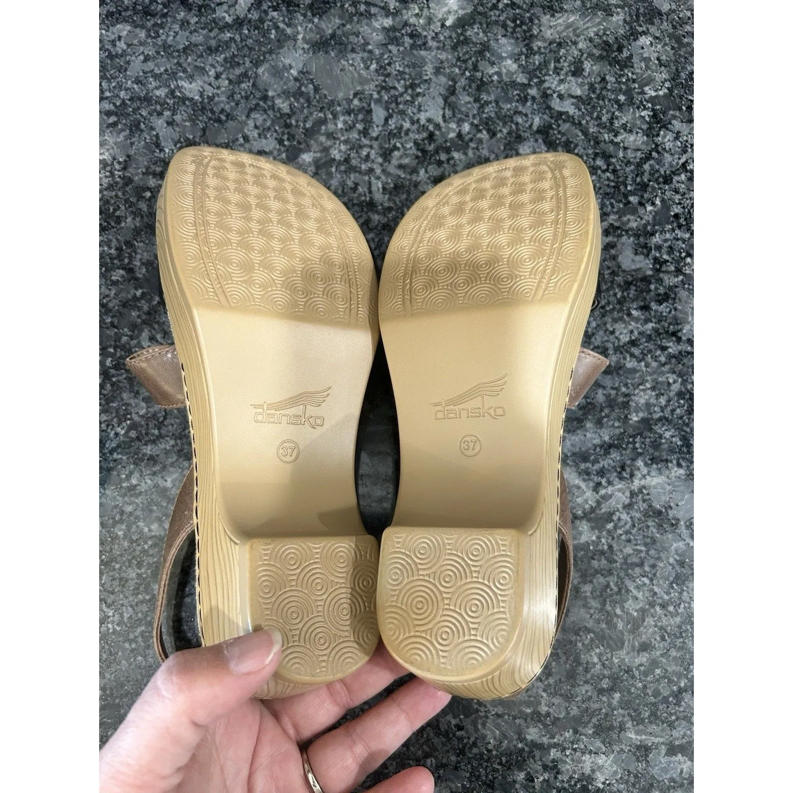 Dansko Womens Majory Sandals  Size EU 37 US 6.5 Black And Brown Open Toe Comfort - Image 6