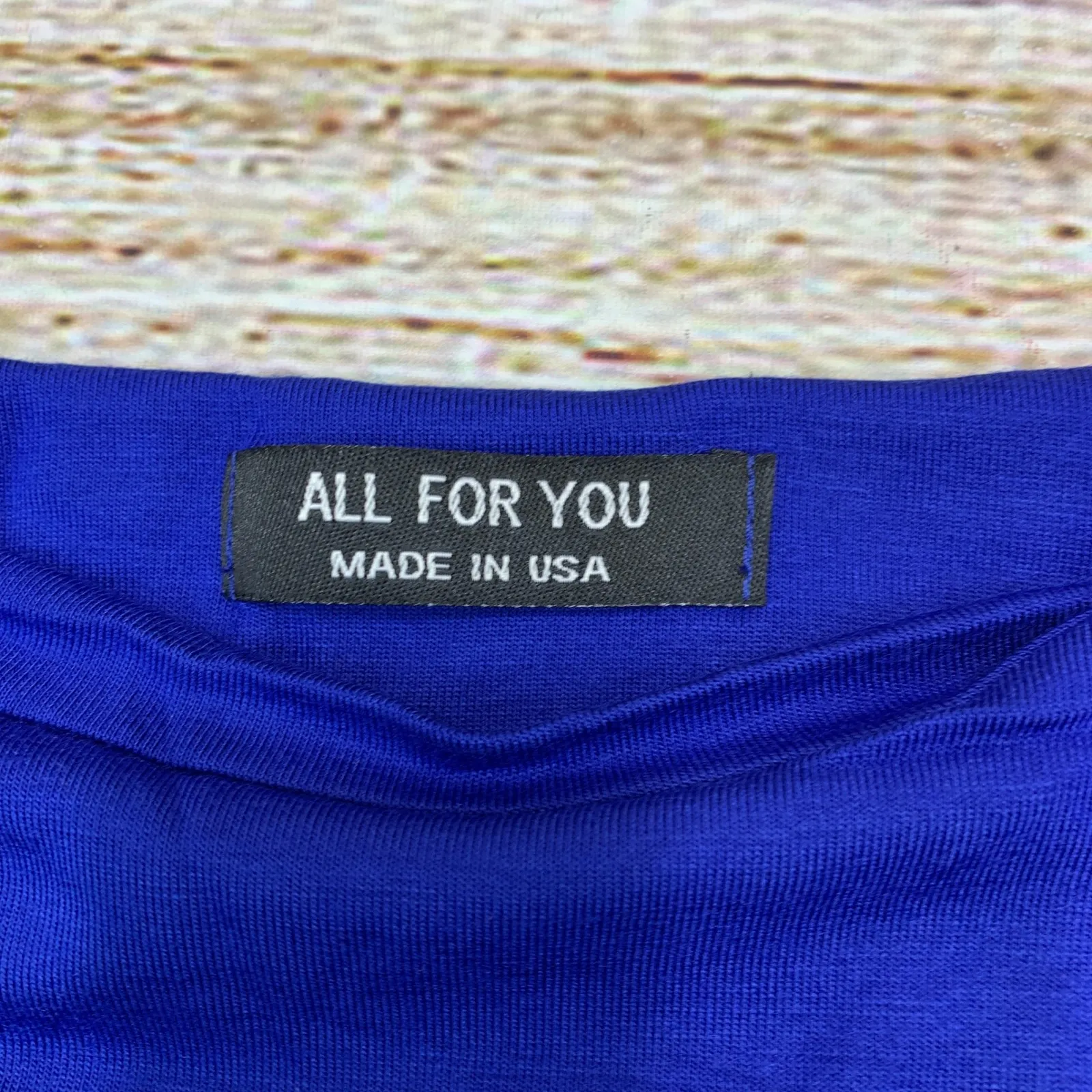 ALL FOR YOU Royal Blue Slim Fit Short Sleeve Knee Length Dress Women's Large New - Image 5