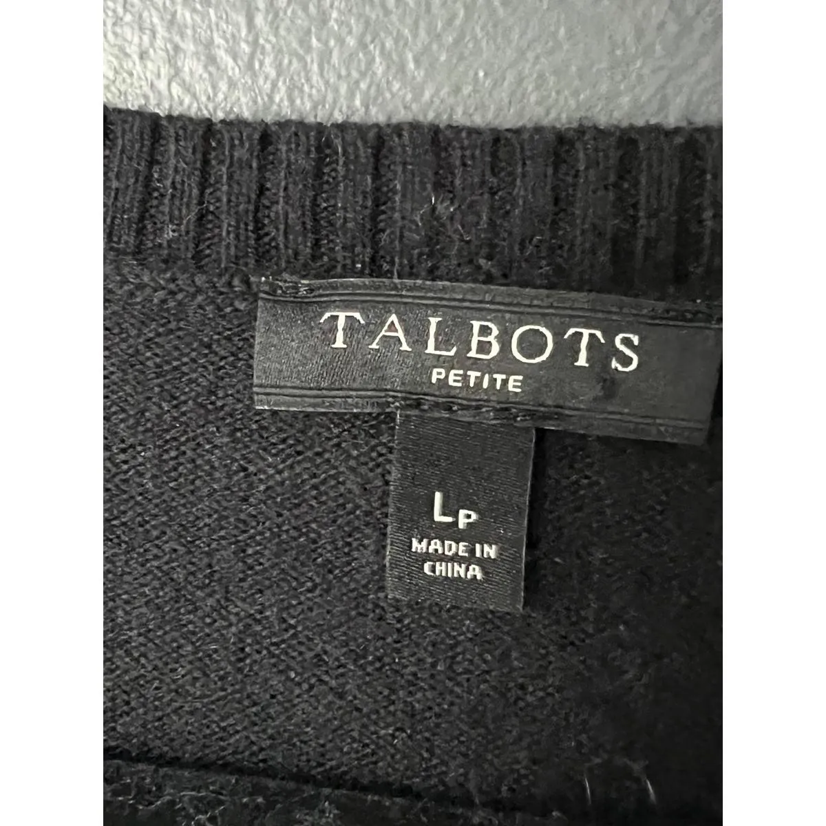 Talbots Petite Large Black Long Sleeve Sweater with Button Detail - Image 2
