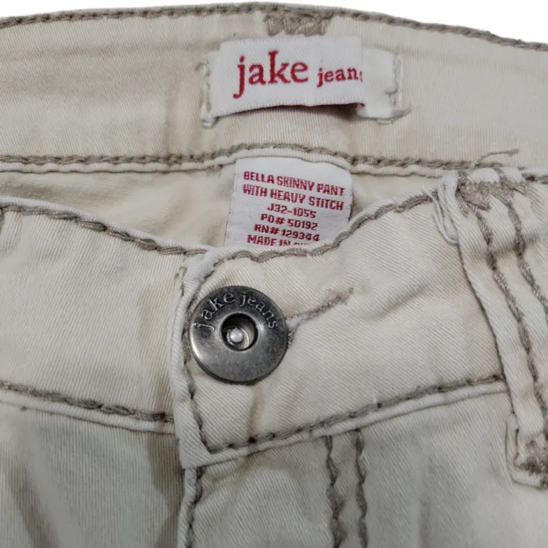 Jake Jeans Size 5 26"x31" Bella Skinny Pant With Heavy Stitch Distressed Stretch  - Image 7