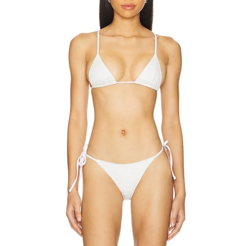 Stone Cold Fox Bikini Top & Bottoms Eyelet Evelyn Size XS Off White - Image 7