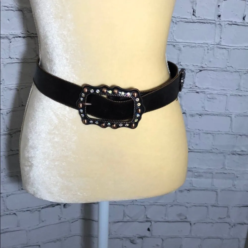 🦋Cowgirl belt with bling! Faux leather!! Br… Brown Size 16P - Image 5