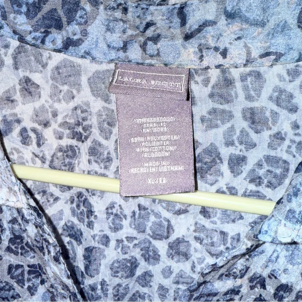 Laura Scott Gray 3/4 Sleeve Button Down Shirt - Image 3