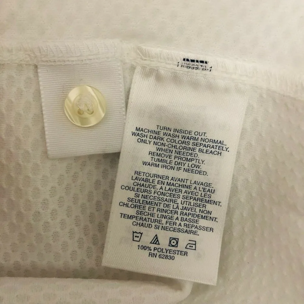 Lands End Womens Polo Shirt Top Short Sleeve Collar Buttons White Size S - Image 4