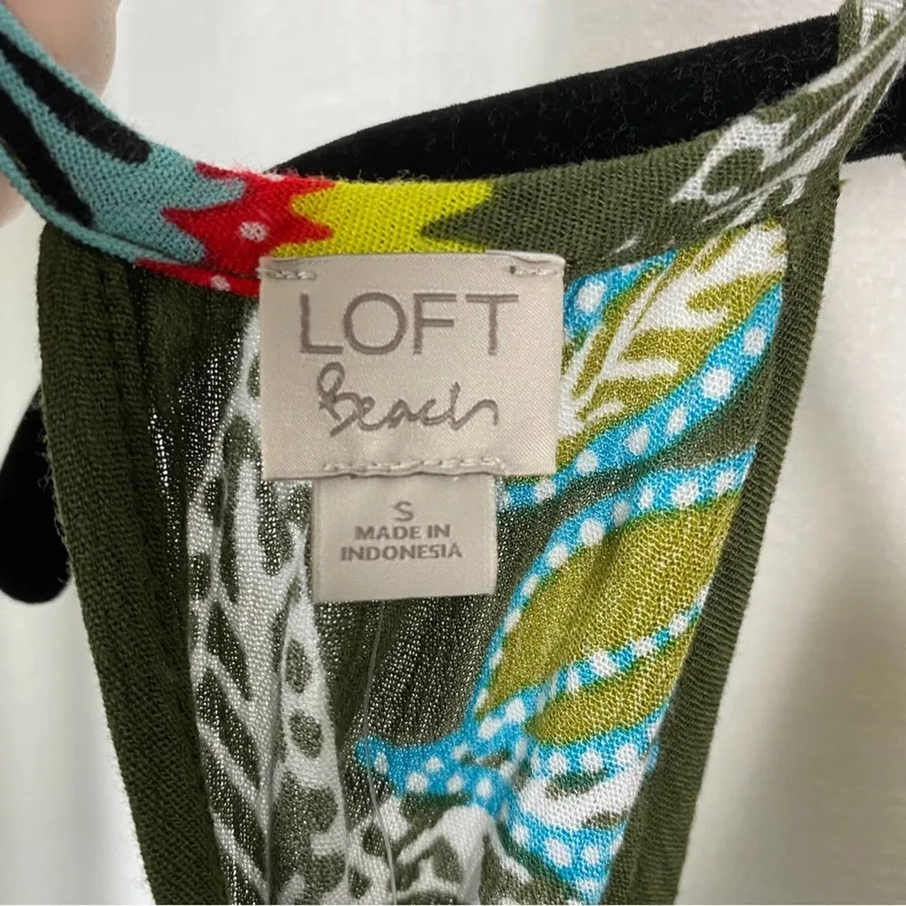 LOFT Beach Green Bright Floral Keyhole Romper Sz.S NWT - Image 8
