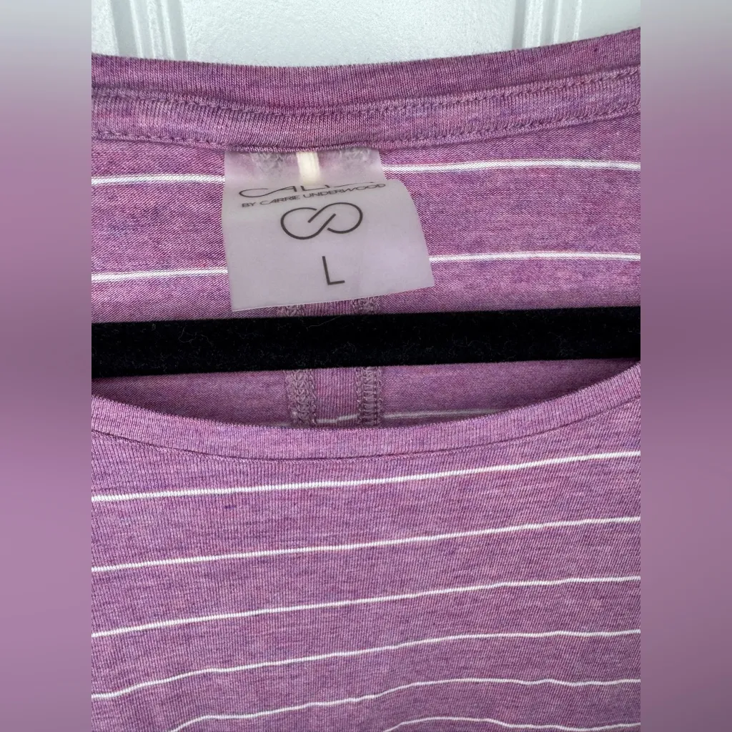 Calia by Carrie Underwood Striped Athletic Top Pink Size L - Image 4