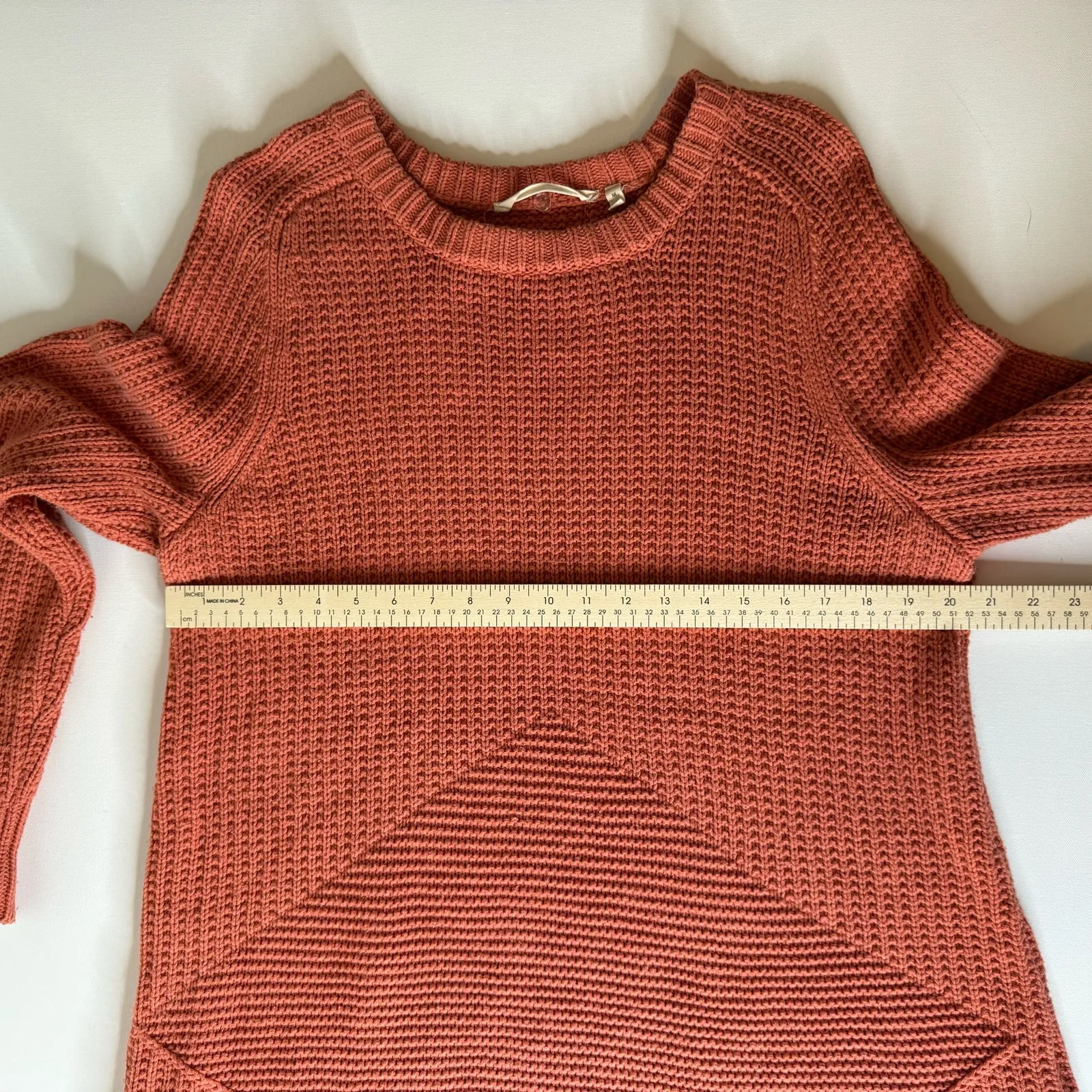 Soft Surroundings‎ Womens Chamonix Cable Knit Chunky Sweater in Orange Sz M Fall - Image 11