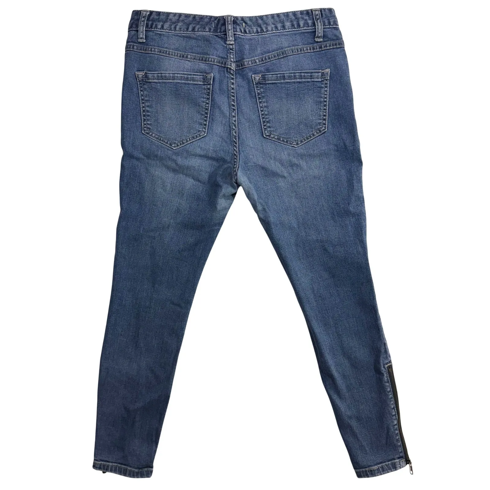 Free People 28 Skinny Jeans Jet Pocket Zip Low Rise Ankle Casual Work Office - Image 4