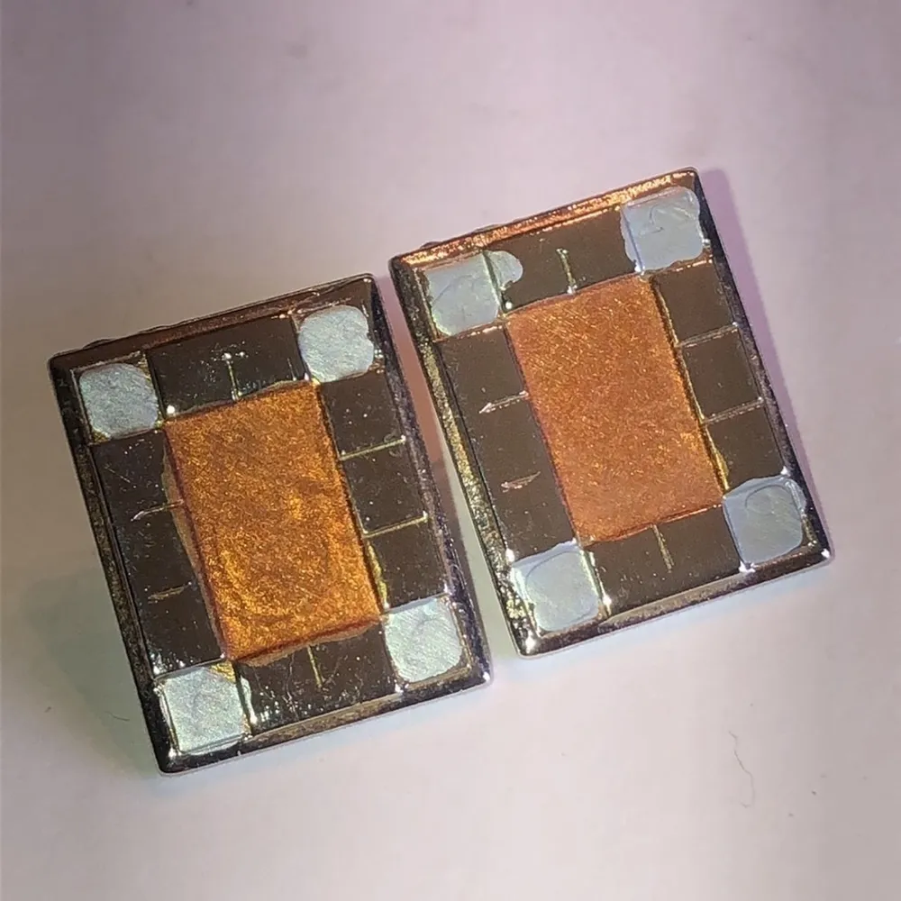 Vintage Silver Tone & Copper Enamel Rectangular Pierced Earrings - Image 5