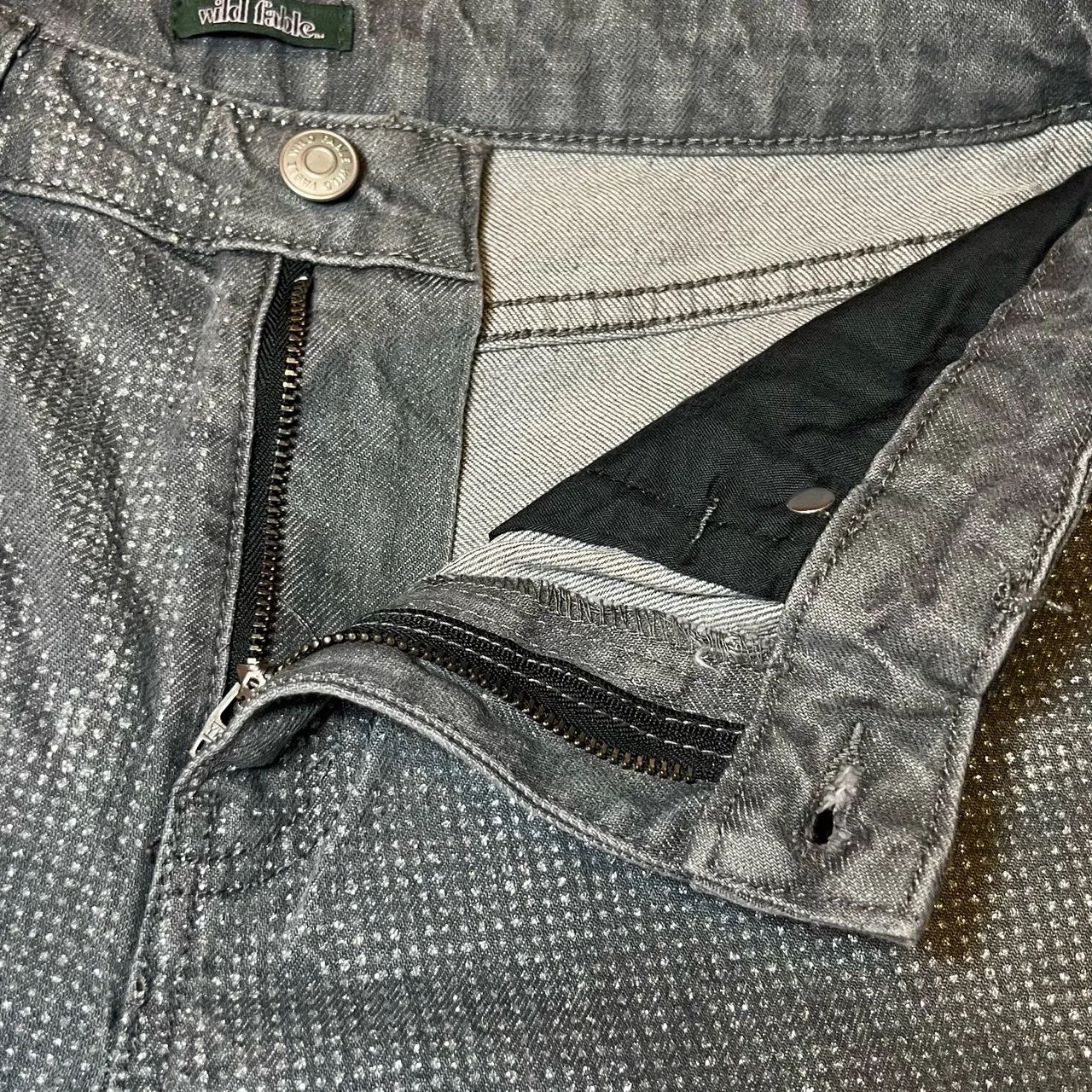 Wild Fable Sparkle Jeans Womens 6 Grey Midrise 90s Relaxed‎ Straight EasyRigid - Image 8