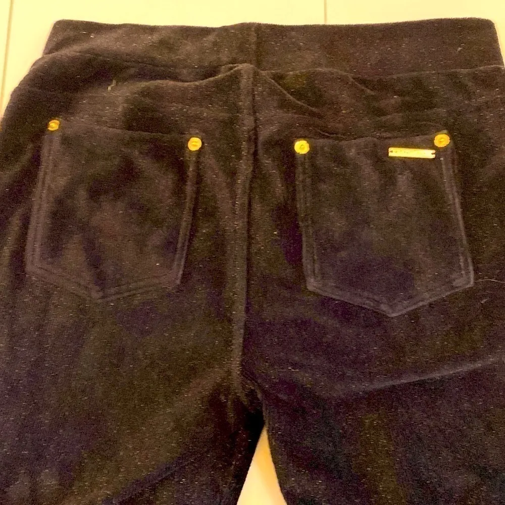 Michael Kors stretch cotton velvet corduroy jeans.Black with gold threads.Size S Black - Image 3