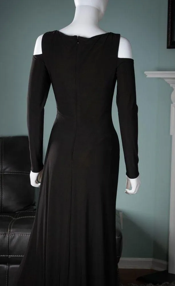 Vince Camuto Cold Shoulder A-Line Black Maxi Dress - Image 2