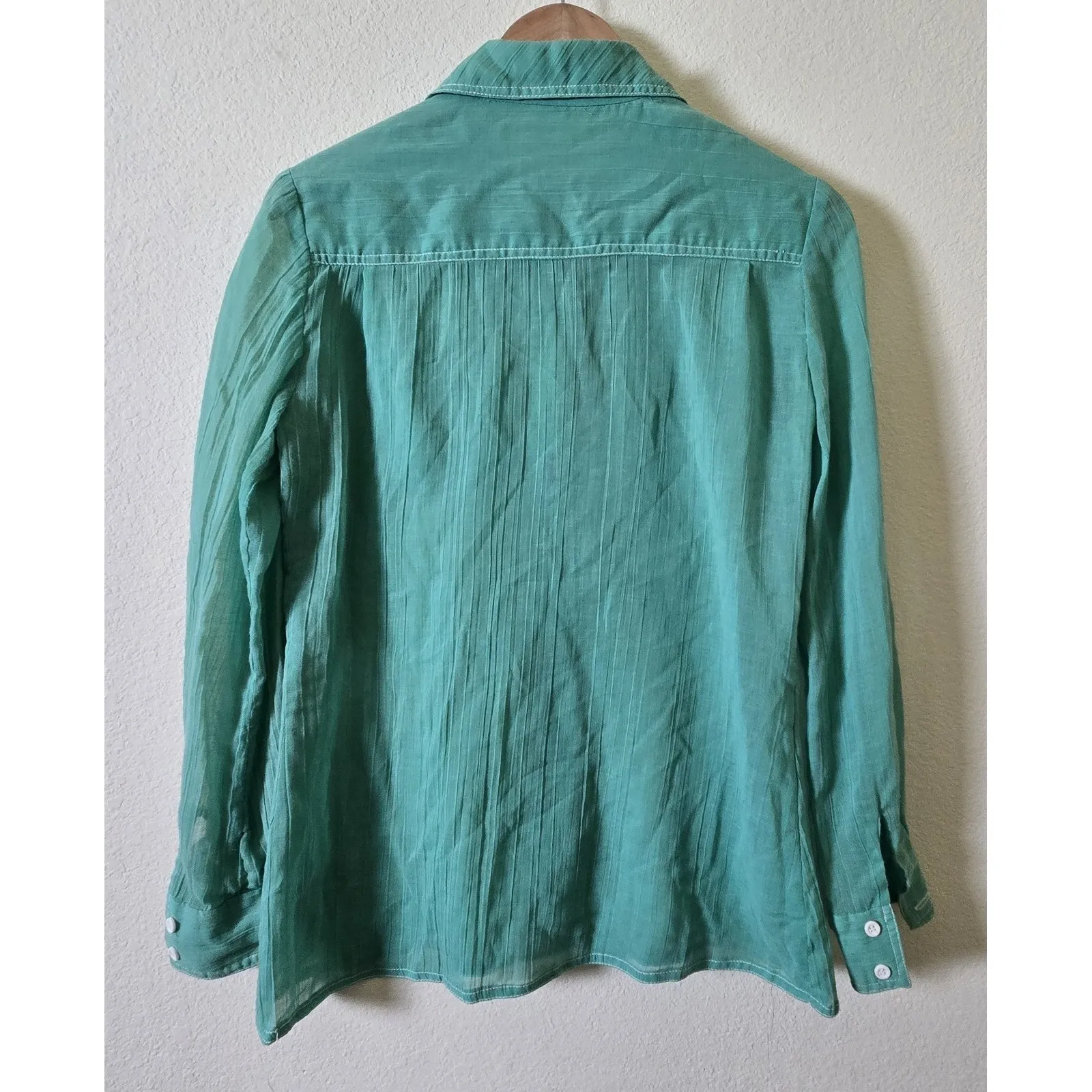 Vintage Kasper for JL Sport LTD‎ Green Button Up Shirt Long Sleeve Pockets Size undefined - Image 6