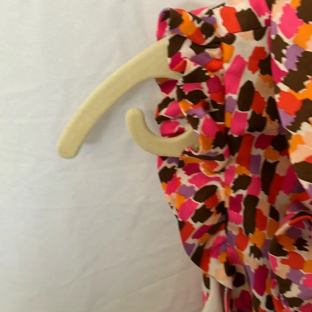 Kate Spade: Colorful Ruffle Wrap Dress- Midi- Silk- 4 - Image 7