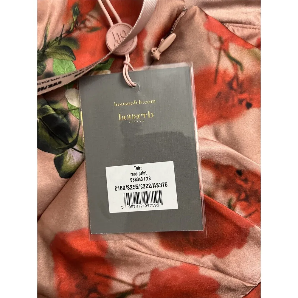 Toira floral Satin Corset Mini dress Rose Print Valentine’s Day XS - Image 6