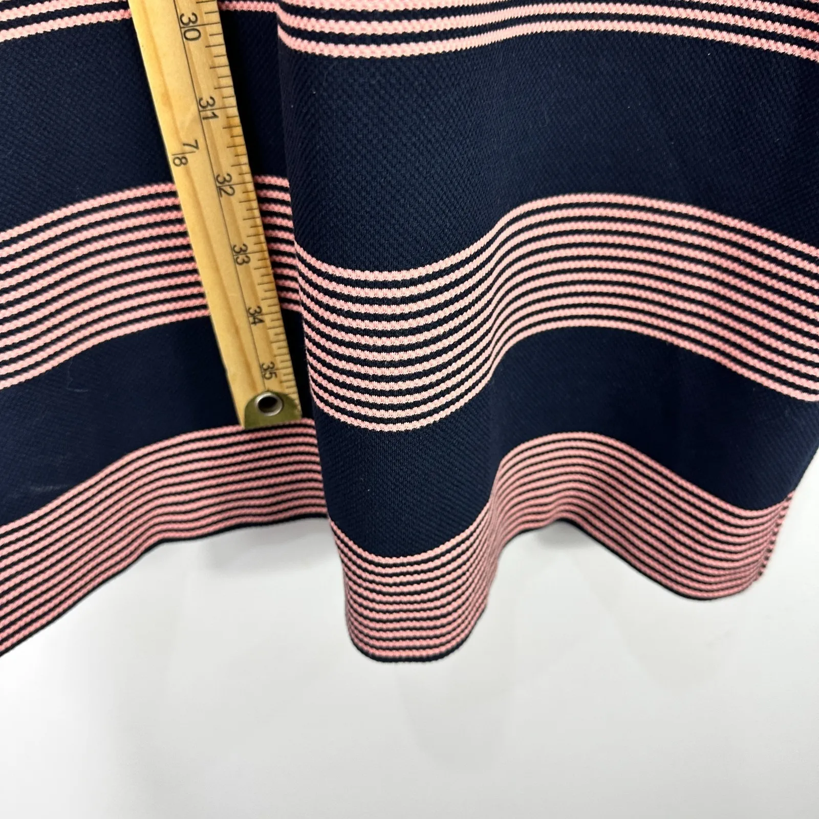 Talbots Dress 6 Navy Pink Stripe Sheath Midi Career Preppy Classic Workwear - Image 5