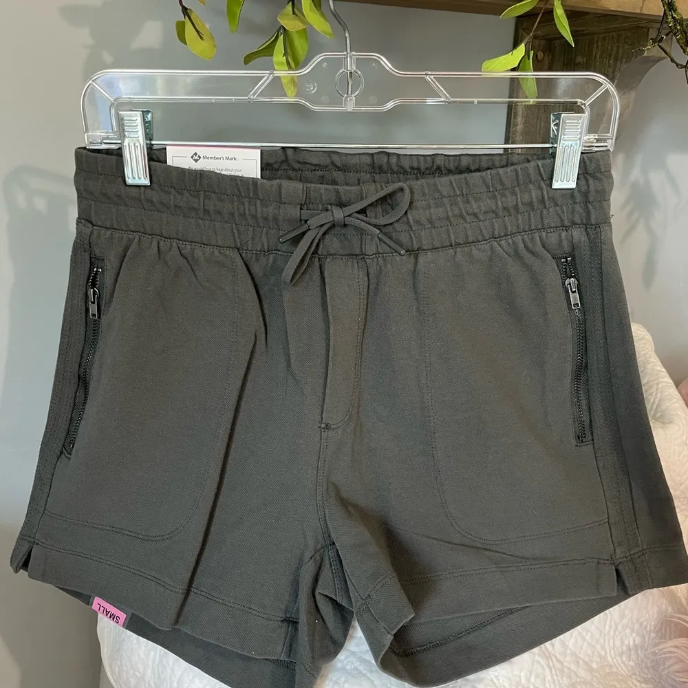 Twill Shorts Cotton Spandex Comfy Olive Green Elastic Drawstring Womens XXL Knit - Image 5