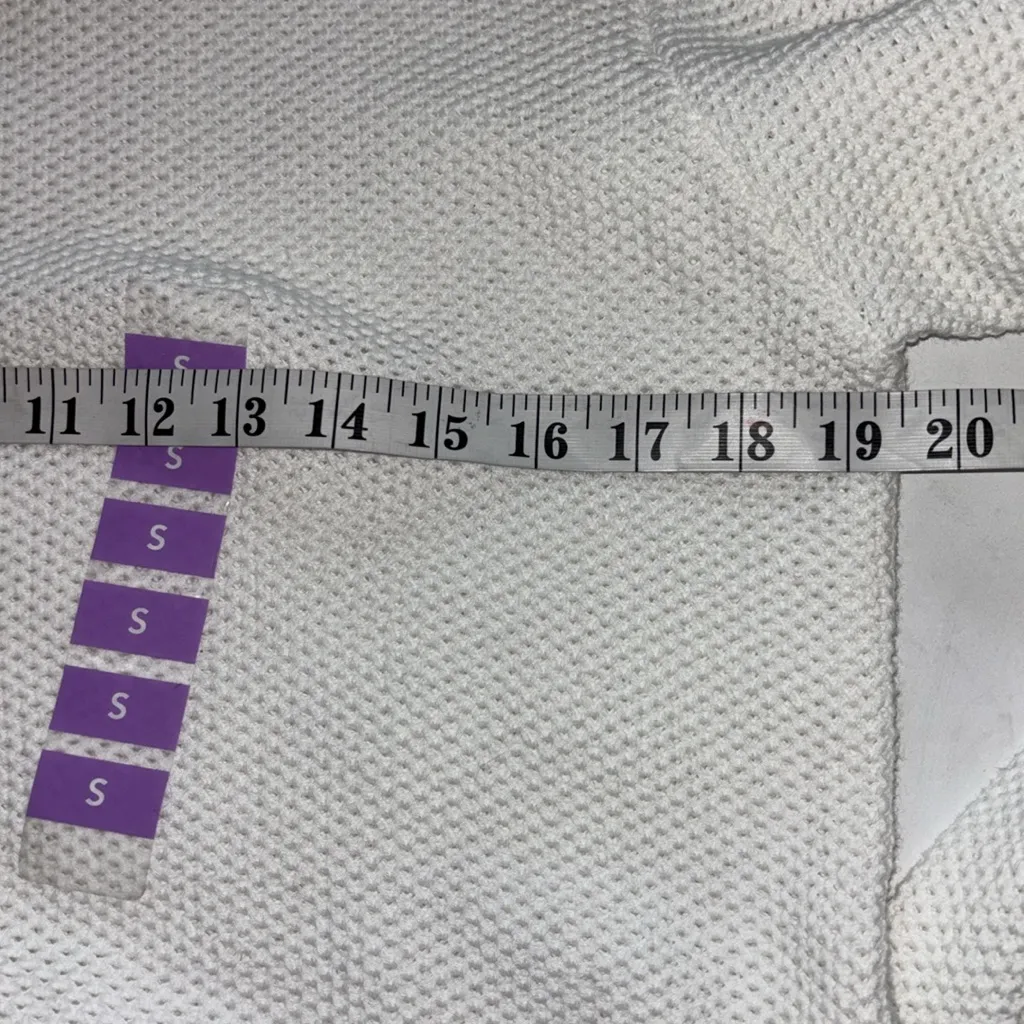 JOSEPH A. WHITE KNIT SWEATER WITH COLORFUL BLOCK SQUARES SURROUNDING BOTTOM HEM - Image 11