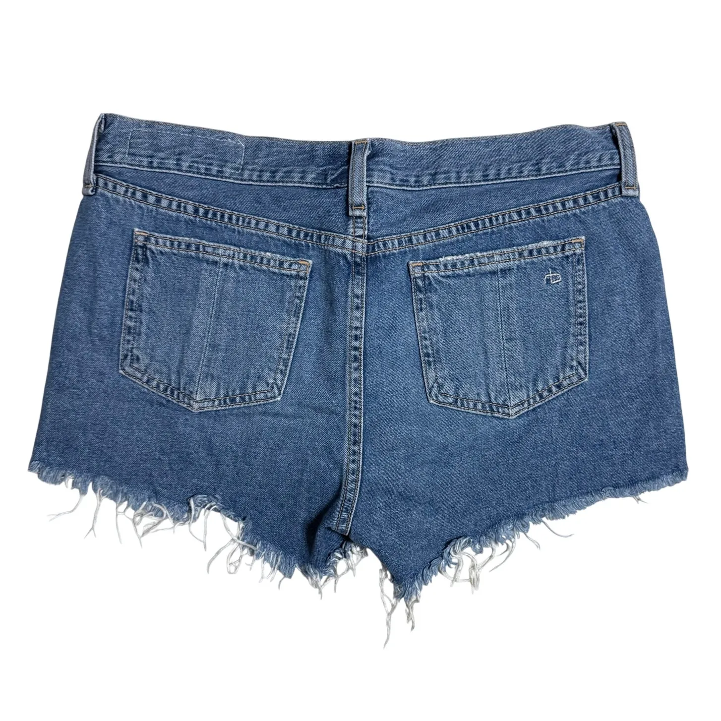 Rag & Bone Low Rise Jean Shorts 100% Cotton Distressed Denim Shorts Size 26 Blue - Image 2