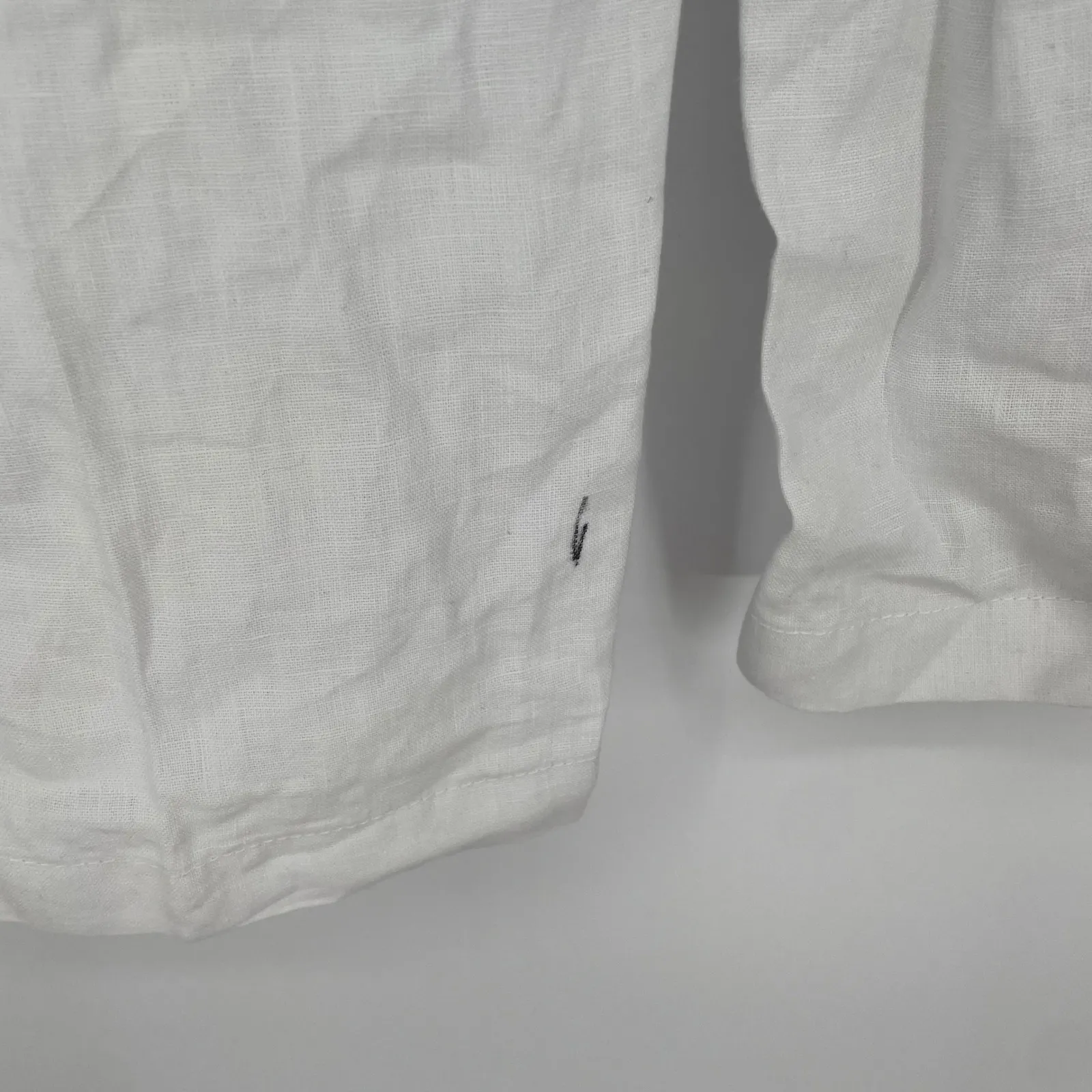 Madewell Wide Leg Linen Pants White T4 NV129 Lightweight Cropped Casual - Image 8