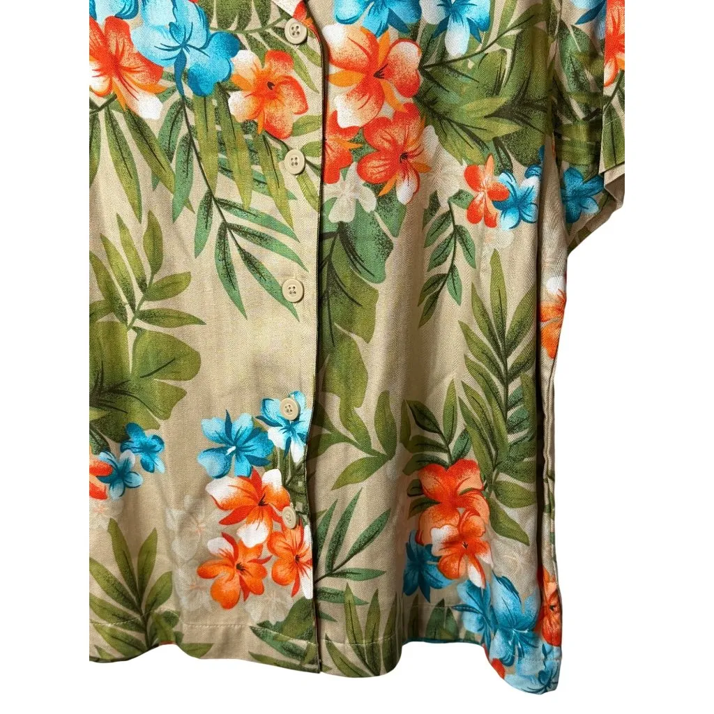 VTG White Stag Womens Small Hawaiian Shirt Tropical Floral Aloha Button Up Top - Image 3