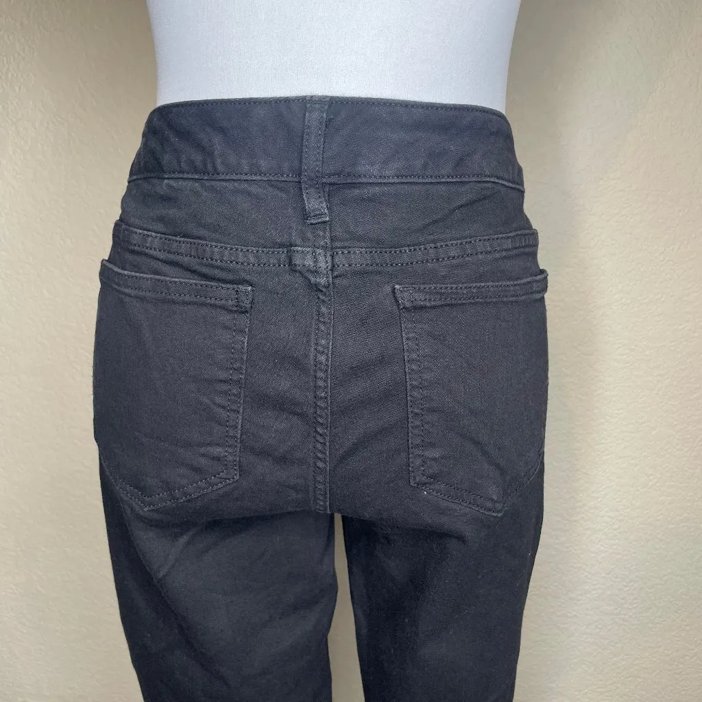 Premium Size 10S Stretch Black Stiletto Lace Raw Hem Ankle Skinny Jeans - Image 4