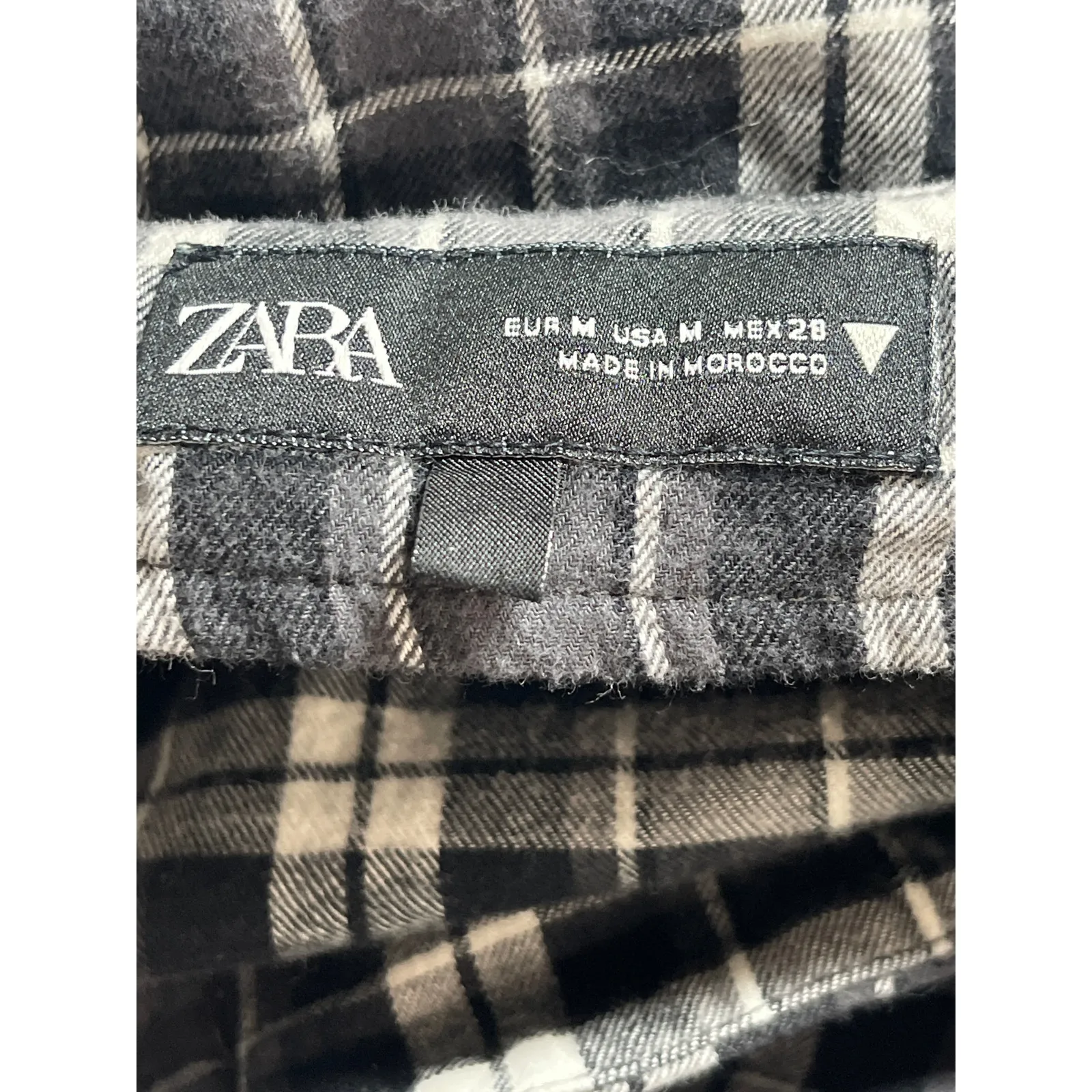 Zara Women's Black Plaid Asymmetrical Wrap Belt Midi Flare A-Line Skirt Size M - Image 4