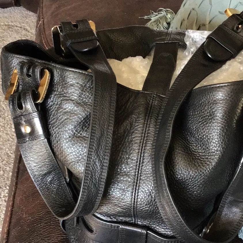 Michael Kors Black Harness Leather Grab Bag Luggage 35F4GHNT3L $398 - Image 7