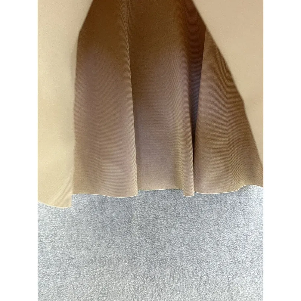 BCBG Maxazria Women's Solid Beige Skirt Swing Size Small Stretch Pullon Flare - Image 4