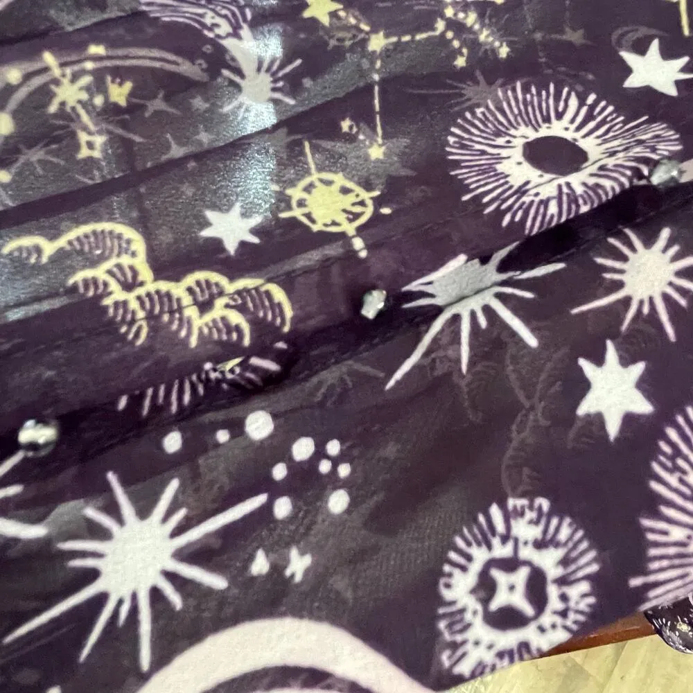 Attic Salt Size Large Celestial Print Dress NEW Button Shoulder - Image 3