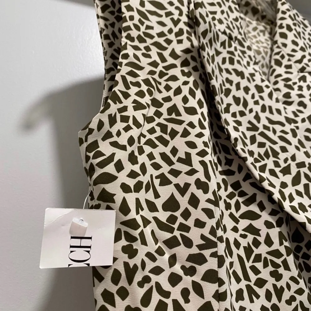 NWT VTG 80s 90s Georges Rech Giraffe Animal Print Double Breasted Blazer Vest Brown Size 6 - Image 5