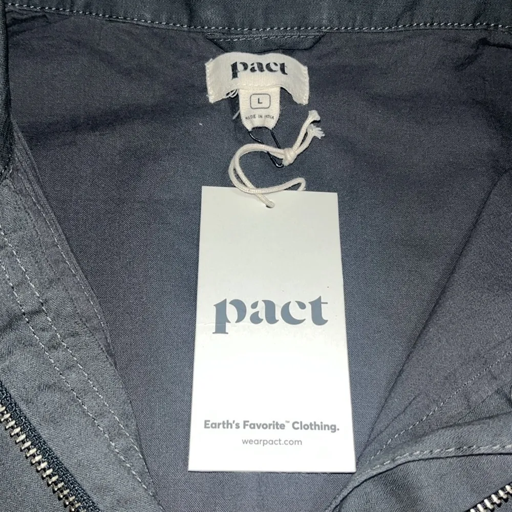 Pact Organic Woven Lined Safari Jacket Gray Large - Image 8