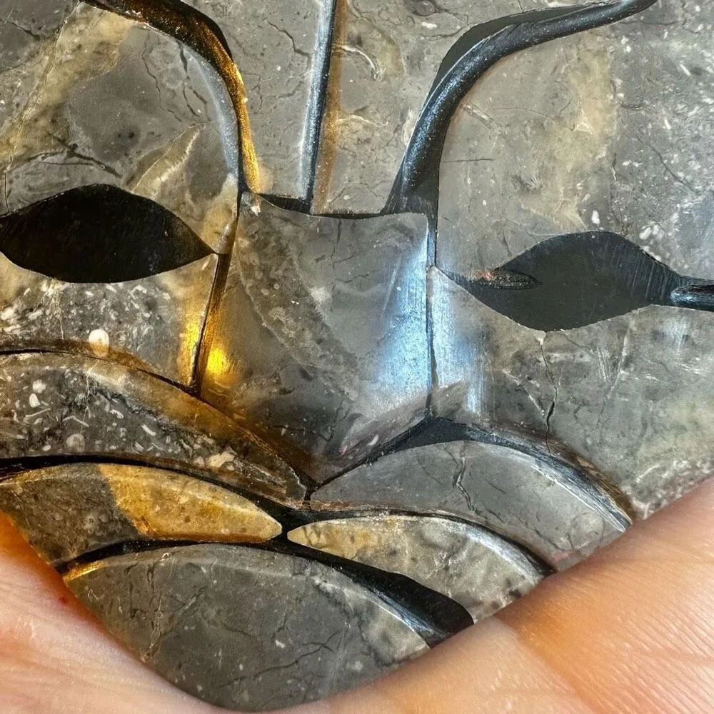 Jasper lion face statement necklace Gray - Image 11