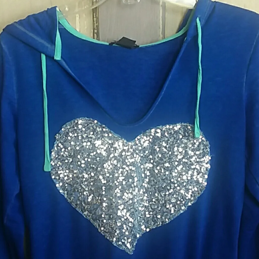 Miss Chievous Burnout hoodie with sequin heart - Image 2