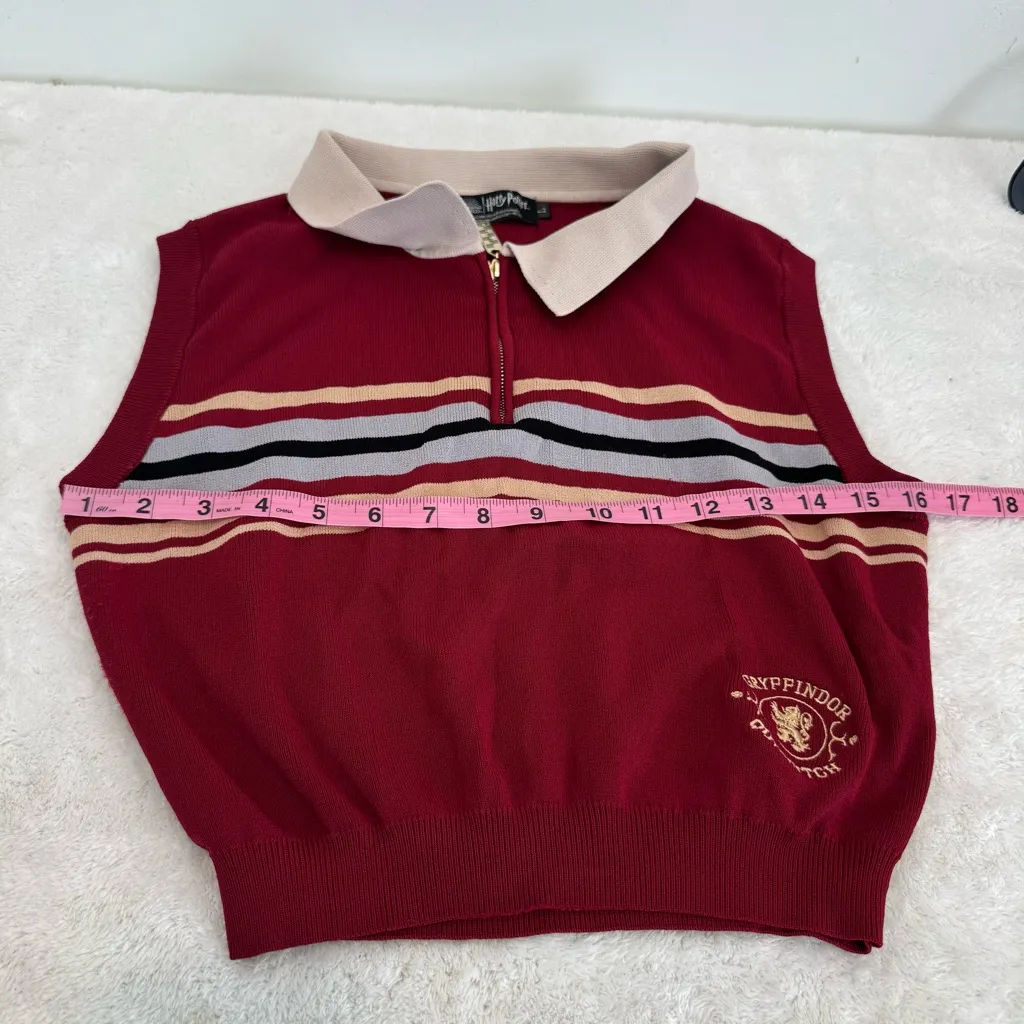 KYOUKO wizard school sleeveless knit polo top size L Red Size L - Image 6