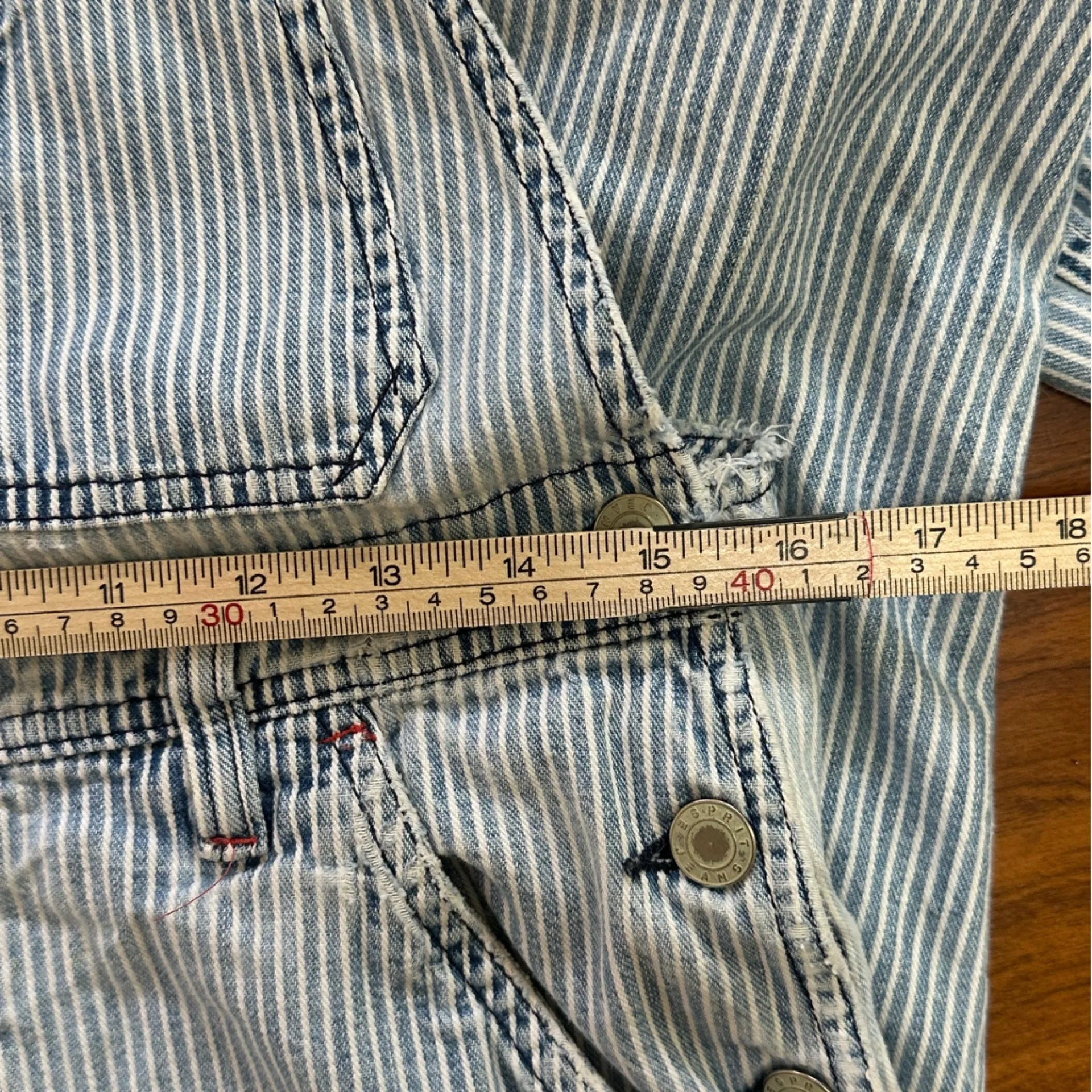 2000’s EDC Esprit Denim Railroad Stripe Overalls Women’s Carpenter Vintage Small - Image 9