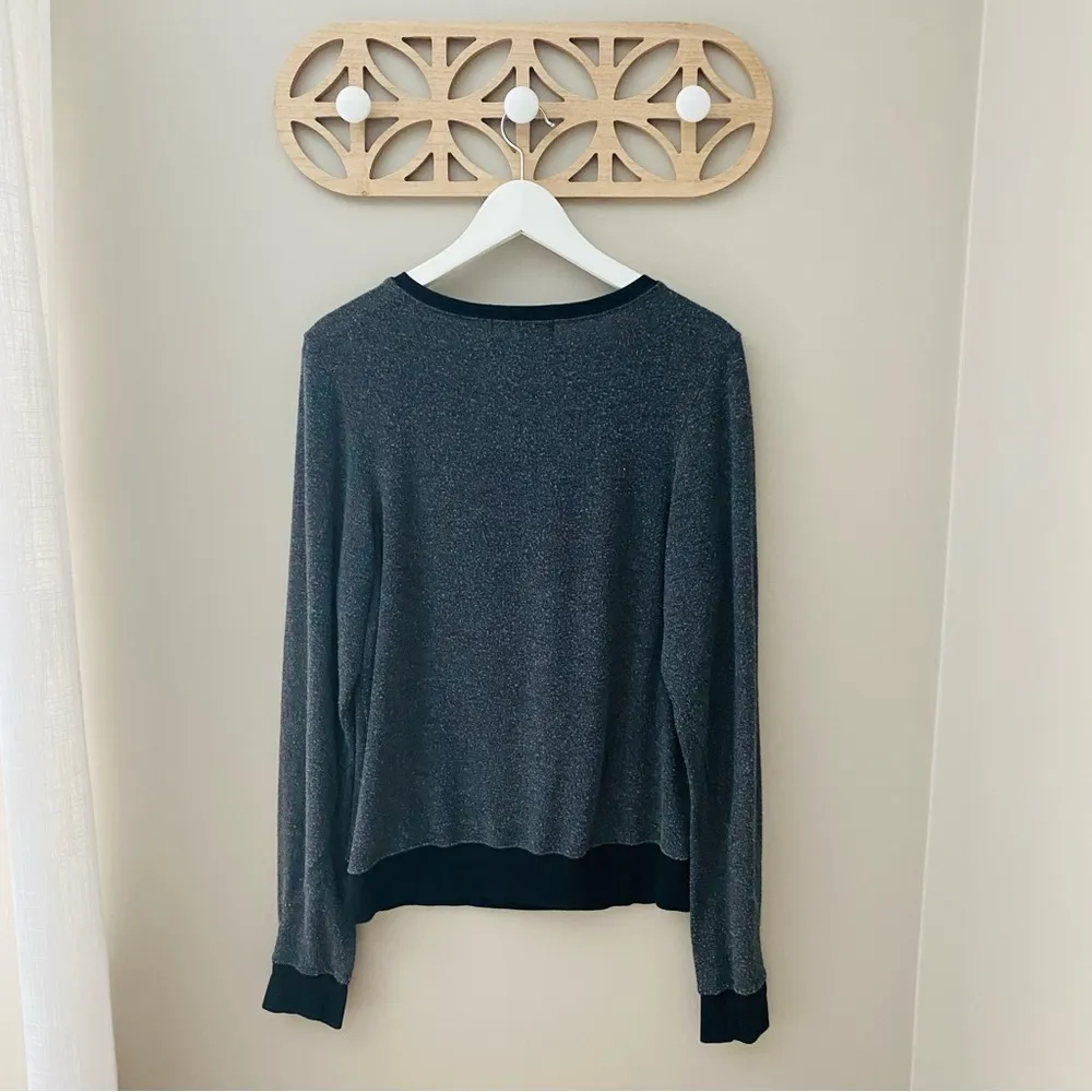 Wildfox Pullover Glitter Heart Sweater Black/White Sz Small - Image 6