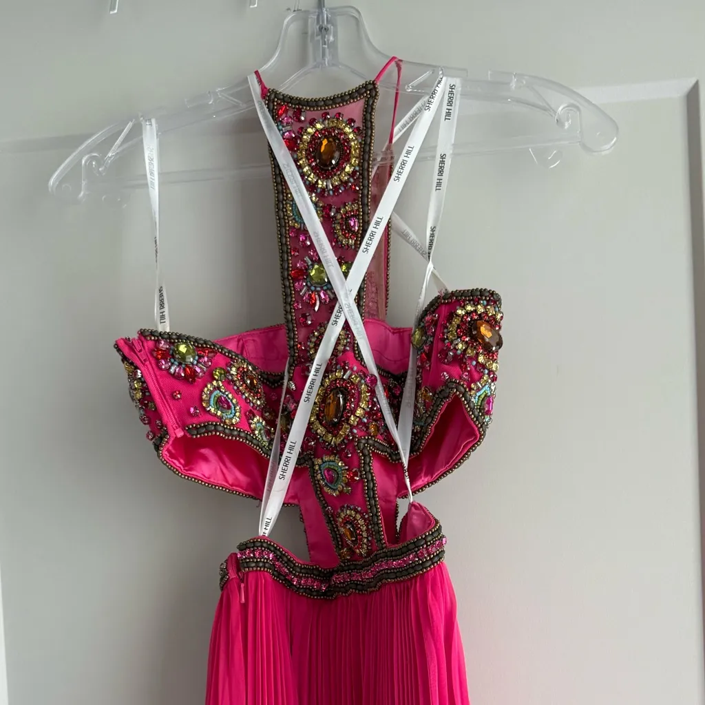 Sherri Hill Pink Embellished Prom Dress - Image 5